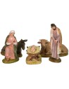 Natividad 5 figuras en resina pintada 10 cm serie económica
