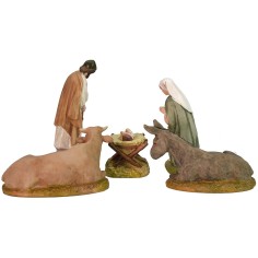 Natividad 5 figuras en resina pintada 10 cm serie económica 2