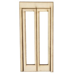 Puerta ventana de madera con hojas abatibles de 9x0,3x19,4 cm h
