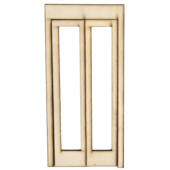 Puerta ventana de madera con hojas abatibles de 9x0,3x19,4 cm h