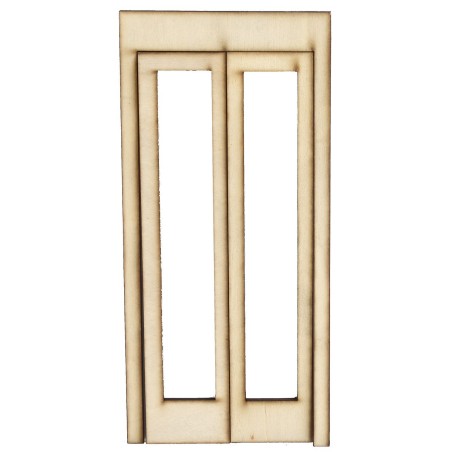 Puerta ventana de madera con hojas abatibles cm