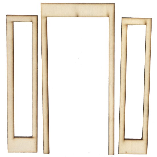 Puerta ventana de madera con hojas abatibles de 9x0,3x19,4 cm h
