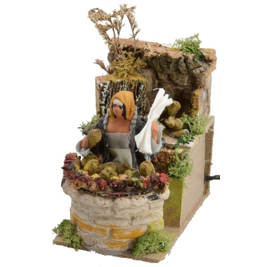 Venditrice di carciofi in movimento 11 cm Mondo Presepi