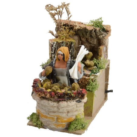Venditrice di carciofi in movimento 11 cm Mondo Presepi