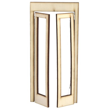 Puerta ventana de madera con hojas abatibles cm
