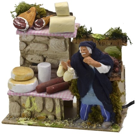 Vendedor de embutidos en movimiento serie 12 cm Mundo Pesebre