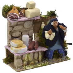 Vendedor de embutidos en movimiento serie 12 cm Mundo Pesebre