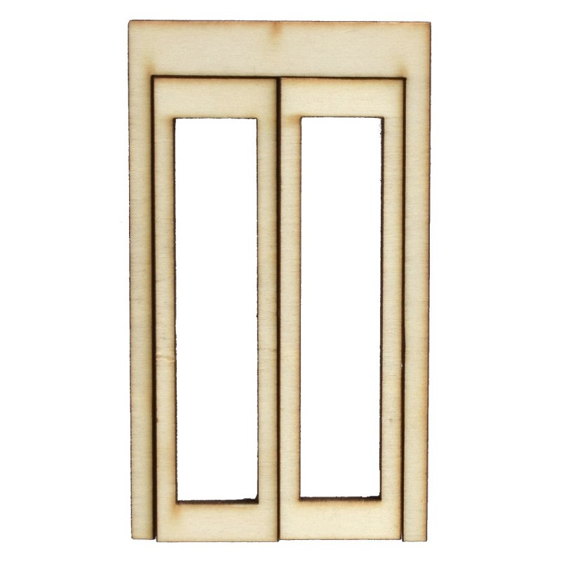 Wooden French window with opening doors cm 5,1x0,4x9 h