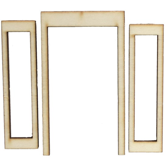Wooden French window with opening doors cm 5,1x0,4x9 h