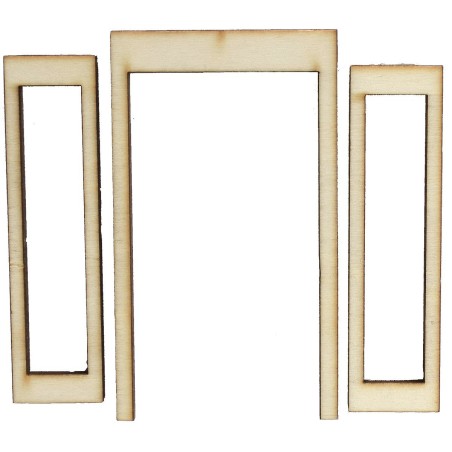 Wooden French window with opening doors cm 5,1x0,4x9 h