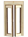 Puerta ventana de madera con hojas abatibles de 5,1x0,4x9 cm h