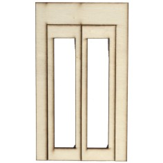 Puerta ventana de madera con hojas abatibles de 8,7x0,4x15 cm h