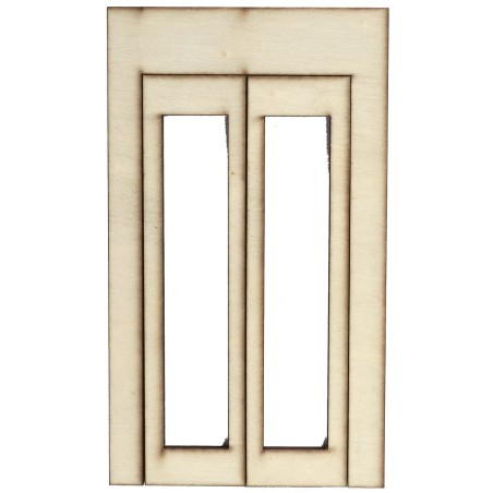 Wooden French window with opening doors cm 8,7x0,4x15 h