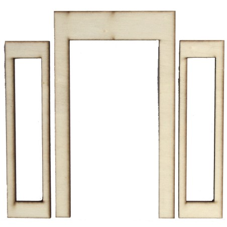 Wooden French window with opening doors cm 8,7x0,4x15 h