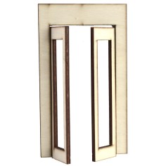 Puerta ventana de madera con hojas abatibles de 8,7x0,4x15 cm h 2