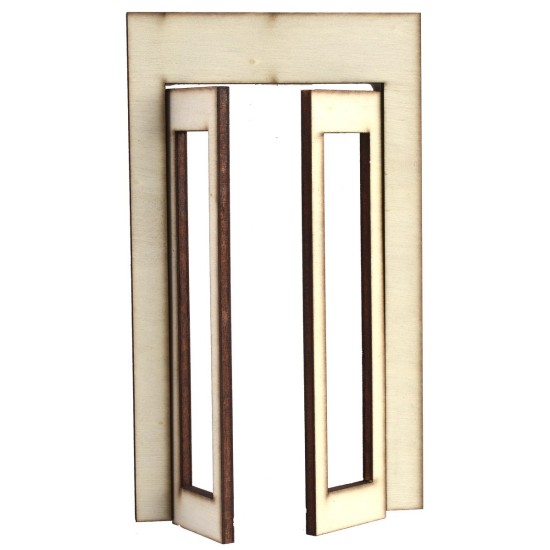 Wooden French window with opening doors cm 8,7x0,4x15 h