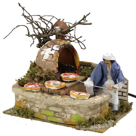 Pizza chef in motion with functioning light oven 12 cm series