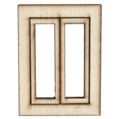 Ventana de madera con hojas abatibles cm
