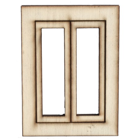Ventana de madera con hojas abatibles cm