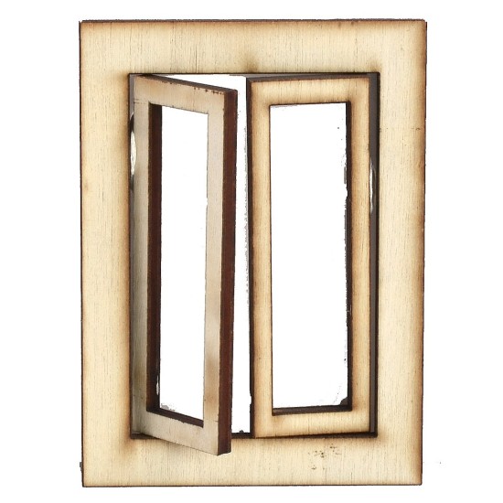 Ventana de madera con hojas abatibles cm