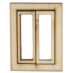 Ventana de madera con hojas abatibles de 5x0,4x6,6 cm.