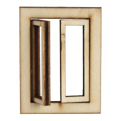 Ventana de madera con hojas abatibles de 5X0,4X6,6 cm h 2