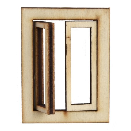 Wooden window with opening doors cm 5X0,4X6,6 h