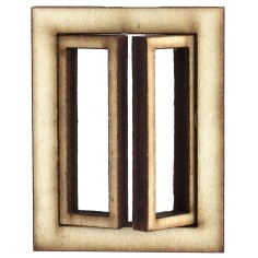 Ventana de madera con hojas abatibles cm 3,5x0,4x4,5 h 2