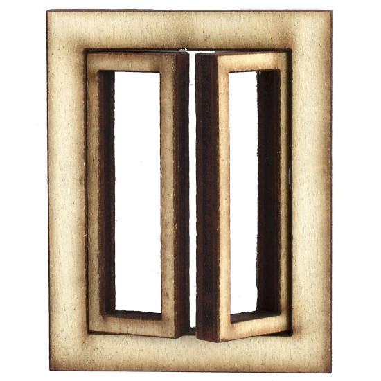 Ventana de madera con hojas abatibles cm