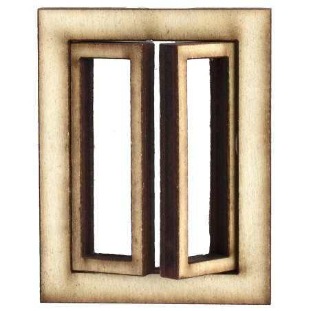 Ventana de madera con hojas abatibles cm