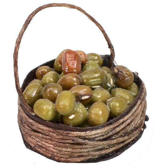 Cesto con olive ø 2,5 cm Mondo Presepi