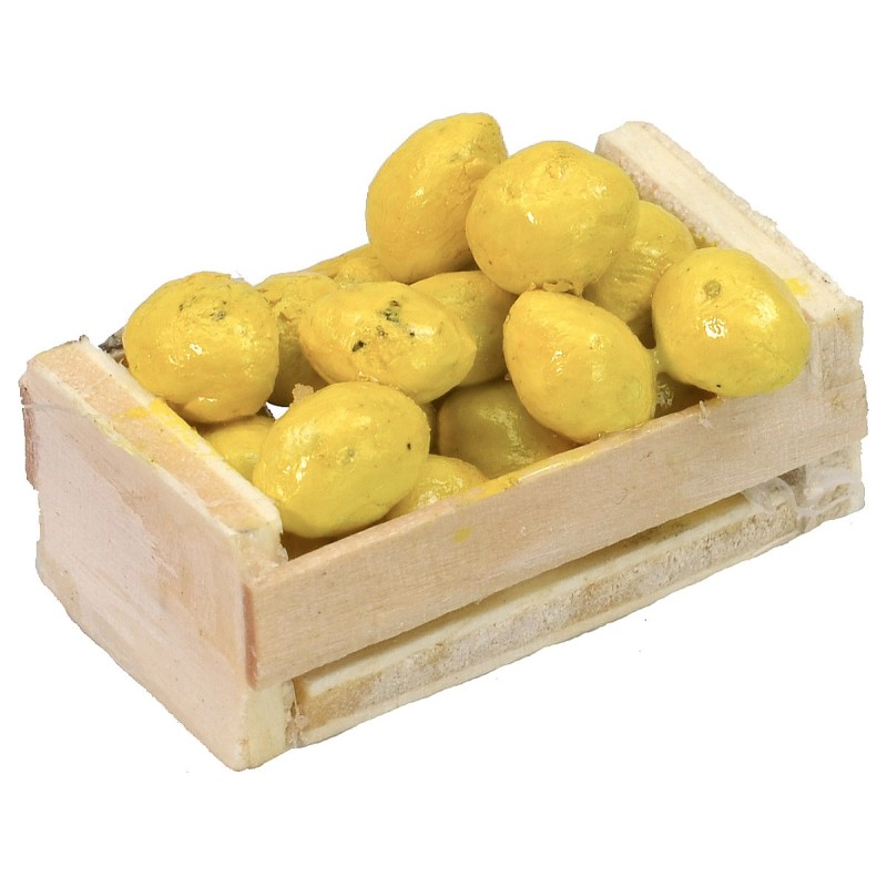 Cassetta in legno con limoni cm 3,7x2,1x1,4 h Mondo Presepi