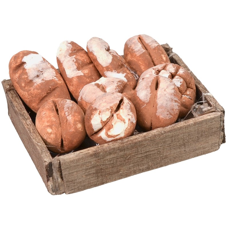 Wooden box with bread cm 4x3,2x0,9 h