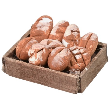 Caja de madera con pan de 4x3,2x0,9 cm h Mundo