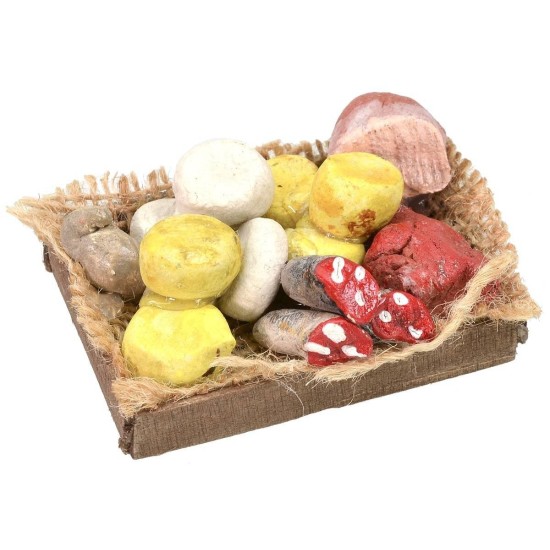 Caja de madera con embutidos y quesos de 5,8x4,2x0,9 cm h