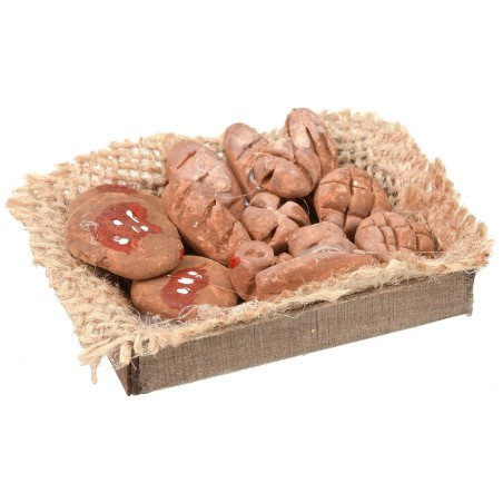 Wooden box with bread and pizzas cm 5,8x4,2x0,9 h