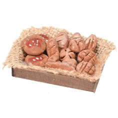 Wooden box with bread and pizzas cm 5,8x4,2x0,9 h 2