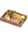 Caja de madera con pescado cm 4,7x3,3x0,9 h