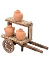 Carro con ánforas para Pesebre cm 10,5x5x10 h