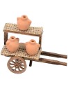 Cart with amphoras for Nativity scene cm 10.5x5x10 h