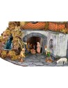 Presepe completo di statue Landi con luci e cascata funzionante