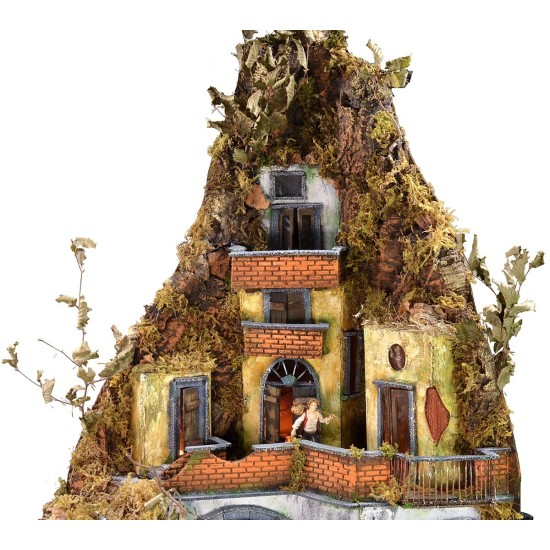 Nativity scene complete with Landi statues with lights and