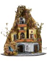 Nativity scene with lights and working waterfall cm 86x60x92 h