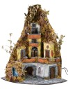 Presepe con luci e cascata funzionante cm 86x60x92 h Mondo