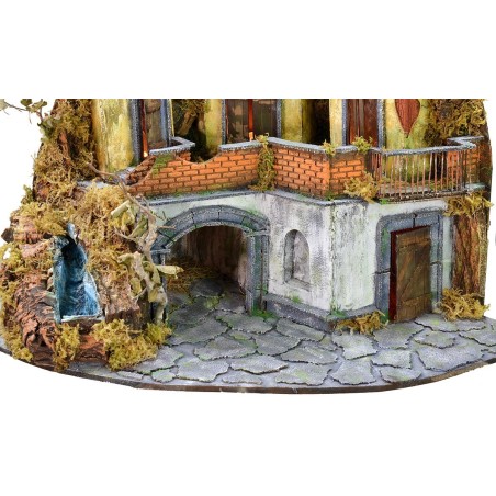 Nacimiento con luces y cascada funcional de 86x60x92 cm h Mundo