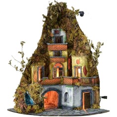 Nacimiento con luces y cascada funcional de 86x60x92 cm h Mundo 2