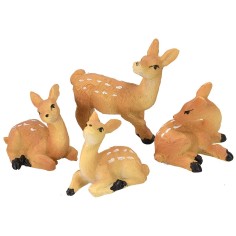 Set of 4 roe deer for 8-10 cm statues