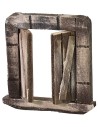 Wooden window with shelf and opening doors cm 6,3x1x6,6 h