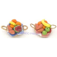 Cesta ø cm 3 con fruta mixta Mundo Pesebres 2