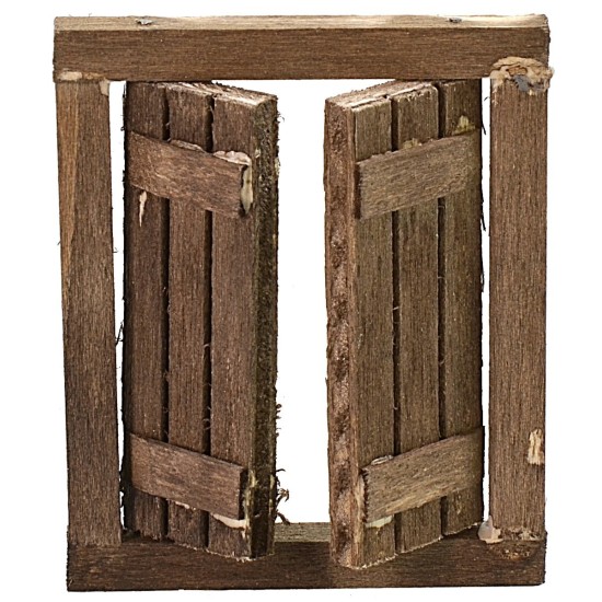 Wooden window with opening doors cm 4,8x0,5x5,8 h